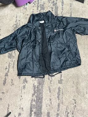 Champion Women Black Coach Jacket with Logo